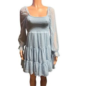 Patrons of peace long sleeve fit and flare mini slip on  dress XS